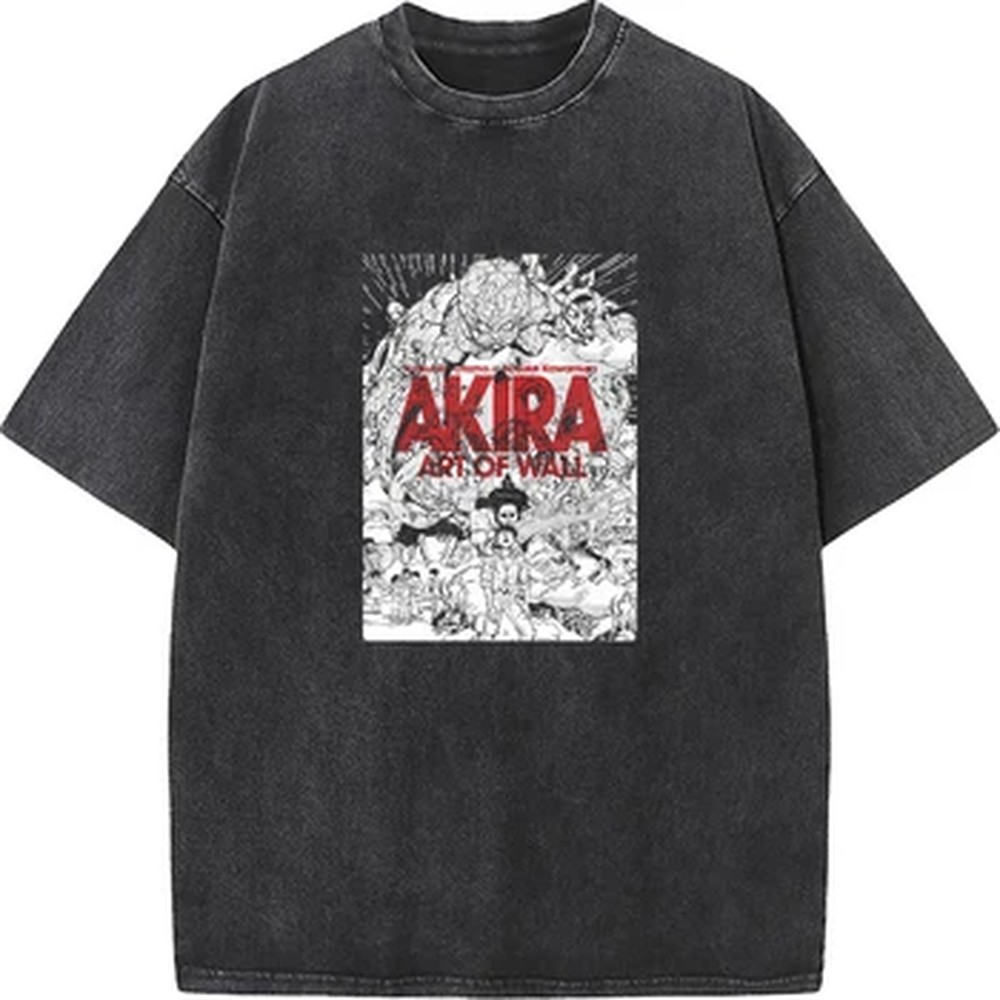Vintage Summer Clothing Men - T-shirt à imprimé graphique Akira Manga,