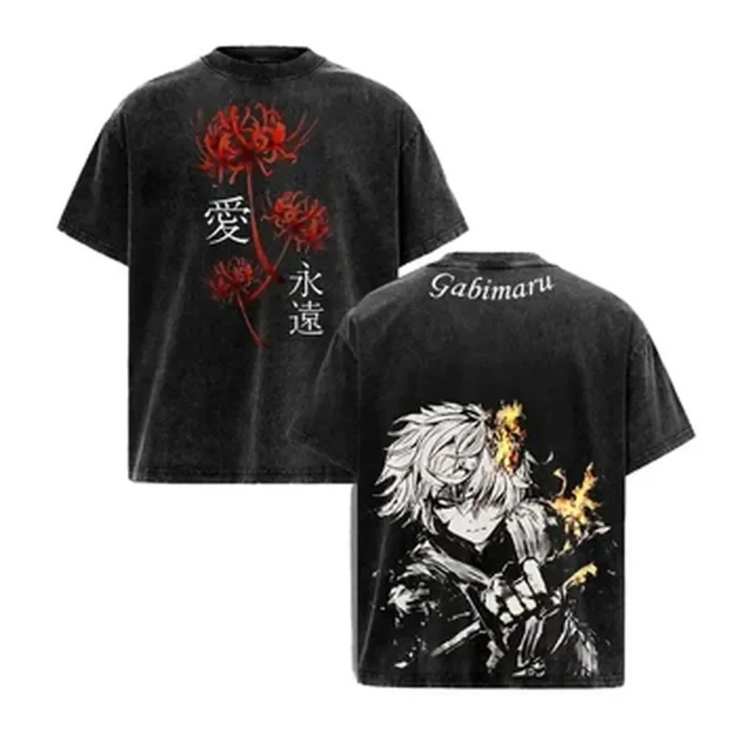 Vintage Summer Clothing Men - T-shirt Anime japonais Hell's Paradise Gabimaru,