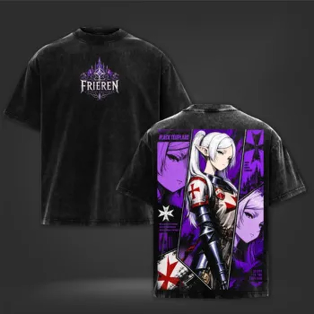 Vintage Summer Clothing Men - T-shirt Anime Frieren Tendance 2026 Harajuku