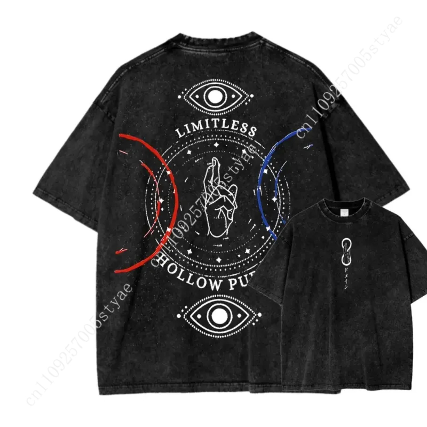 Vintage Summer Clothing Men - T-shirt imprimé Anime Gojo Satoru pour