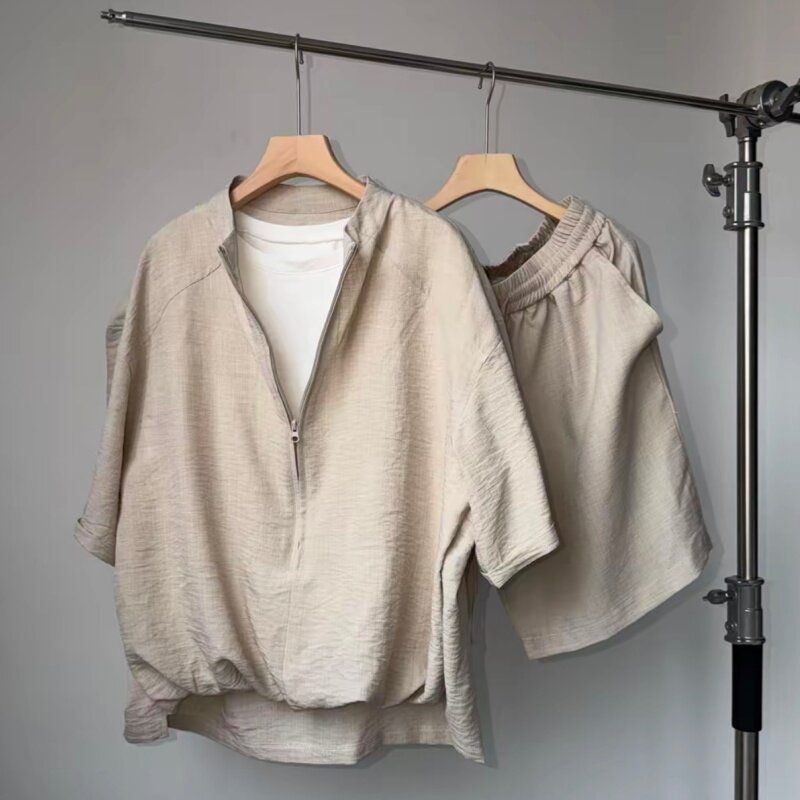 Linen Shorts Men - Ensemble 2 pièces décontracté pour homme