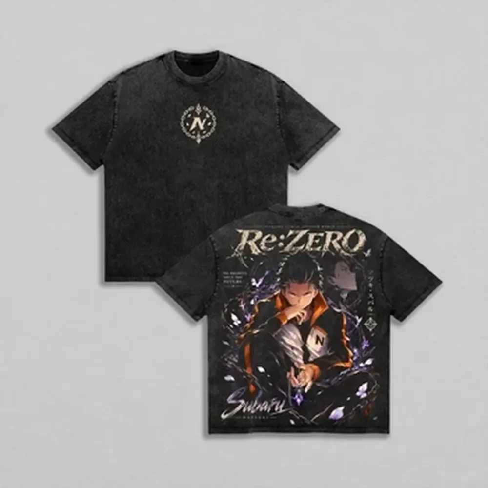 Vintage Summer Clothing Men - T-shirt Anime Re:Zero Natsuki Subaru, style