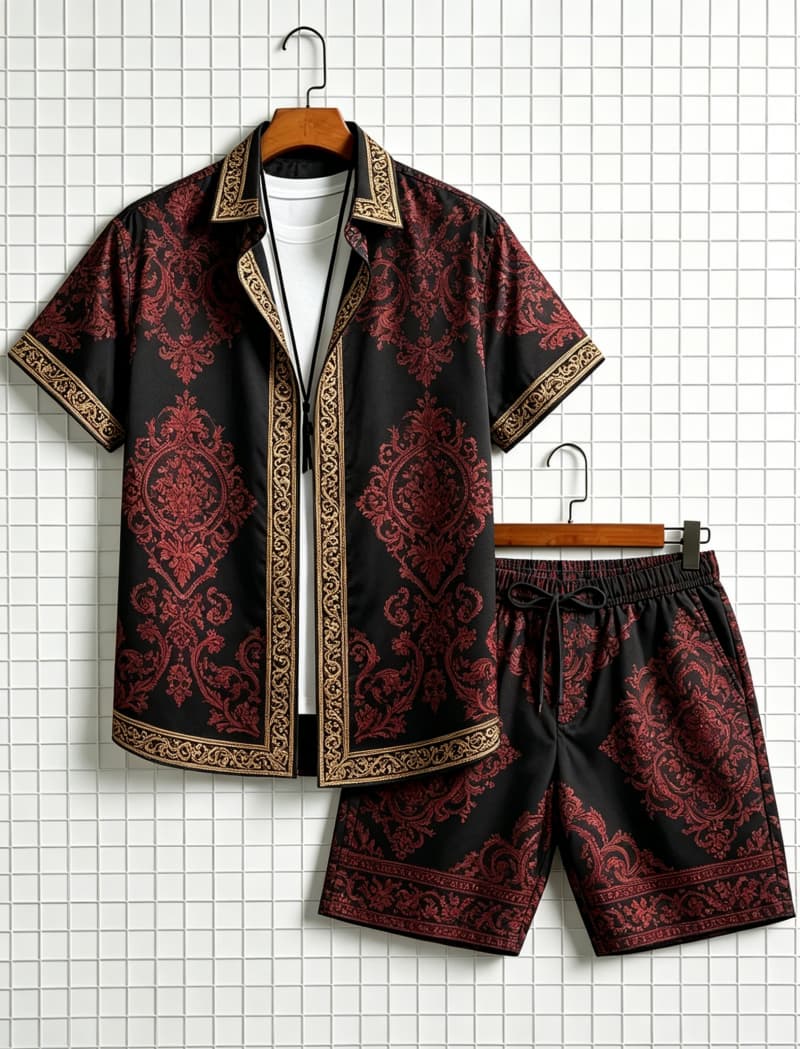 Summer Clothing Essentials - Ensemble chemise et short pour homme,