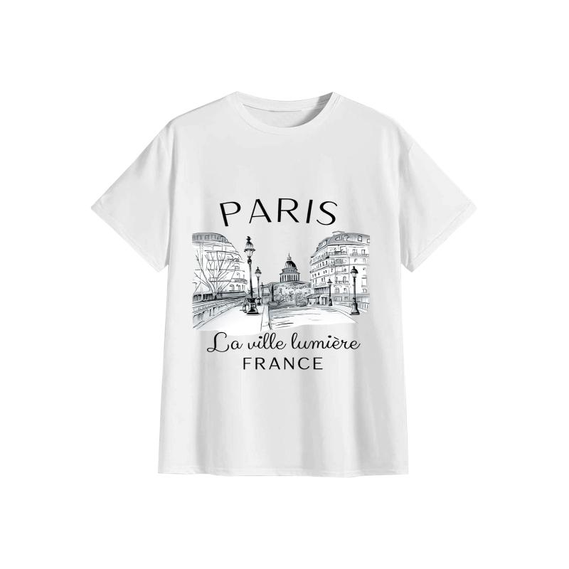 Summer Clothing In Paris - Années 90 T-shirt Paris Femmes Imprimé