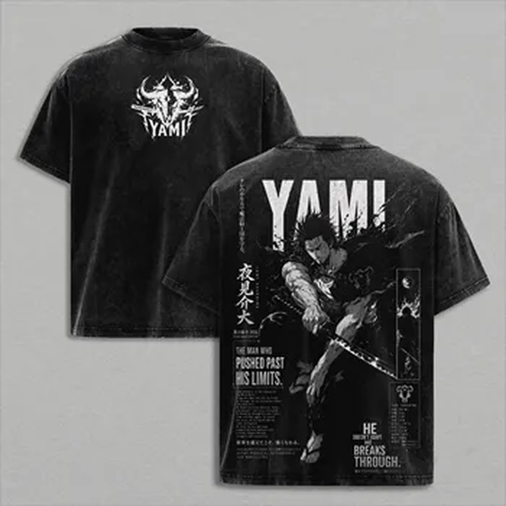 Vintage Summer Clothing Men - T-shirt Manga Black Clover Yami Sukehiro,