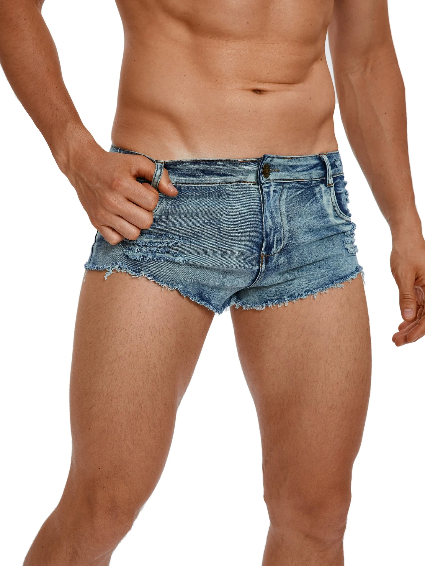 Vintage Summer Clothing Men - Shorts en jean taille basse pour