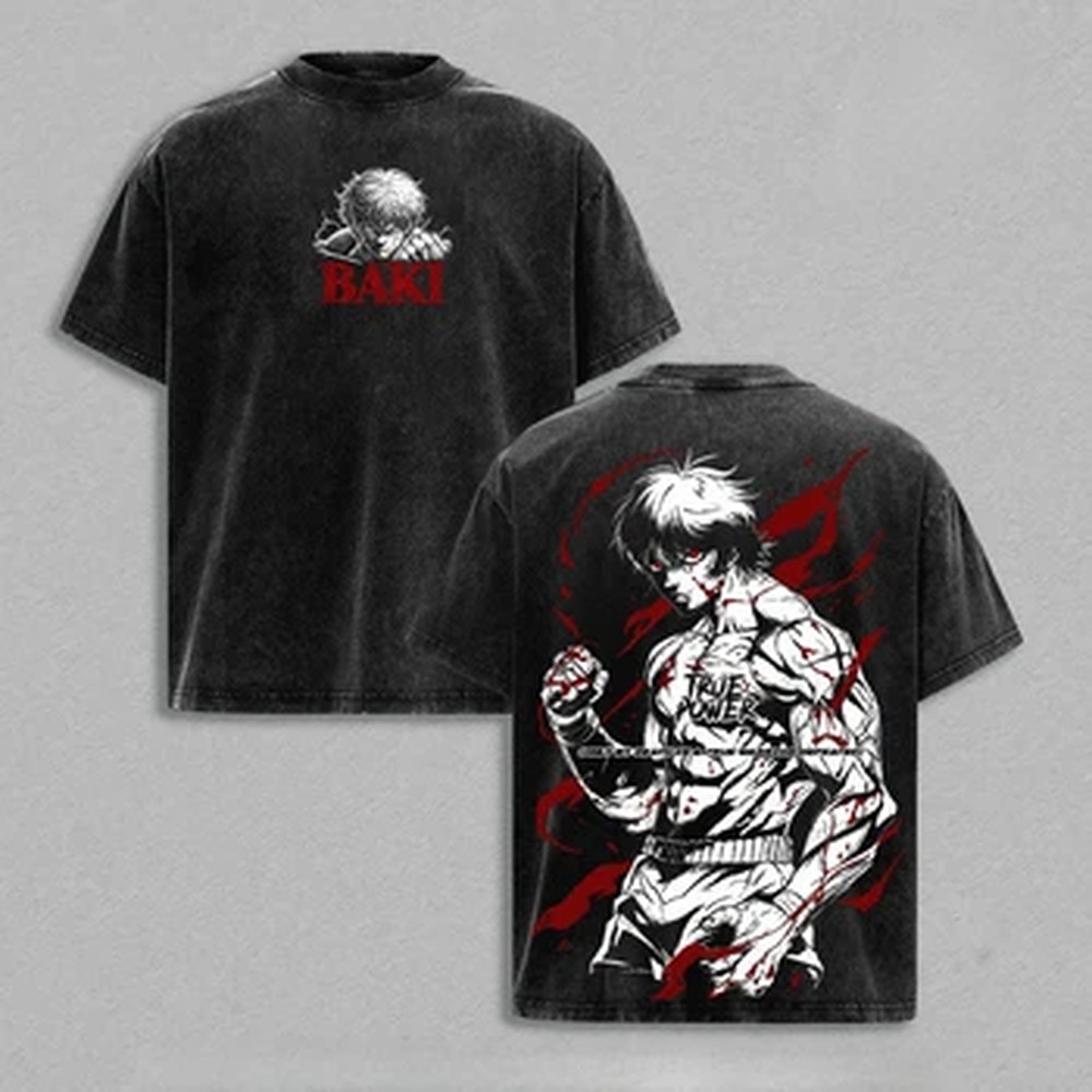 Vintage Summer Clothing Men - T-shirt Anime Japonais Baki Gothique Vintage