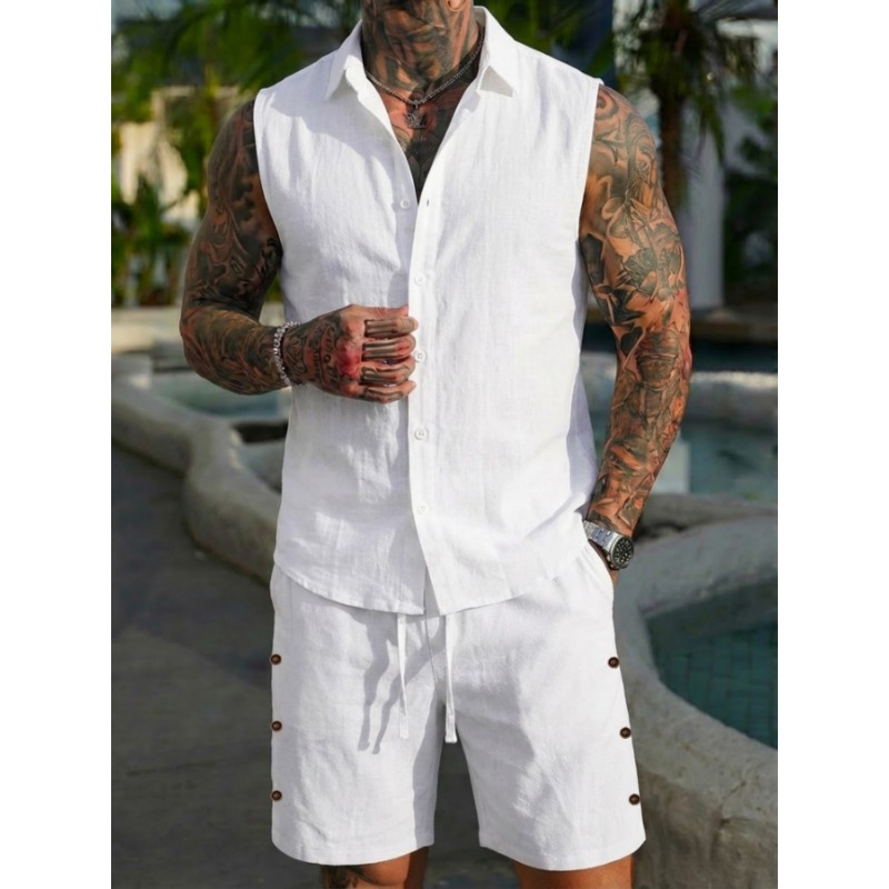 Ensemble 2 pièces pour homme e - Linen Shorts Men avis et prix