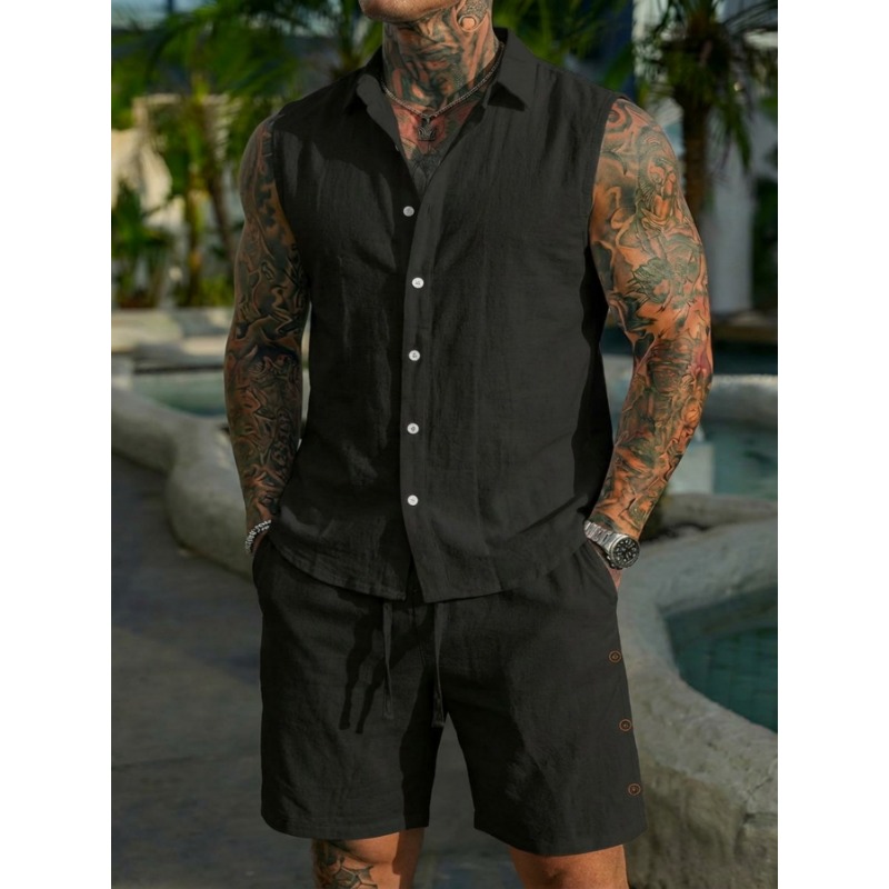 Ensemble 2 pièces pour homme e - Linen Shorts Men avis et prix