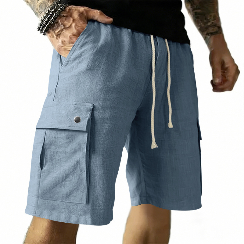 Shorts multi-poches européens  - Linen Shorts Men avis et prix