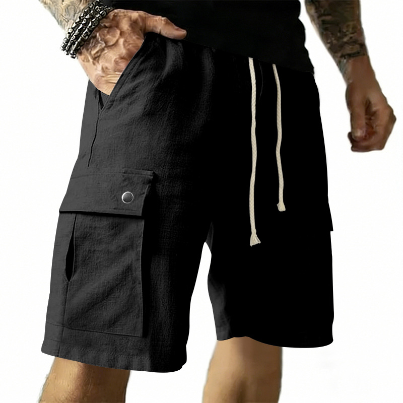 Shorts multi-poches européens  - Linen Shorts Men avis et prix