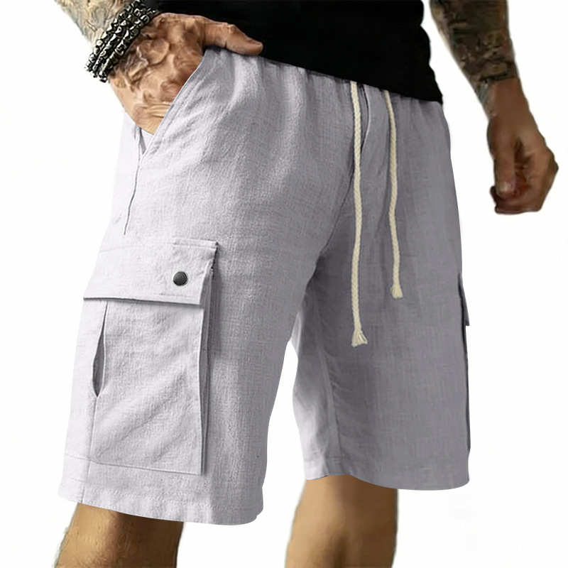 Shorts multi-poches européens  - Linen Shorts Men avis et prix