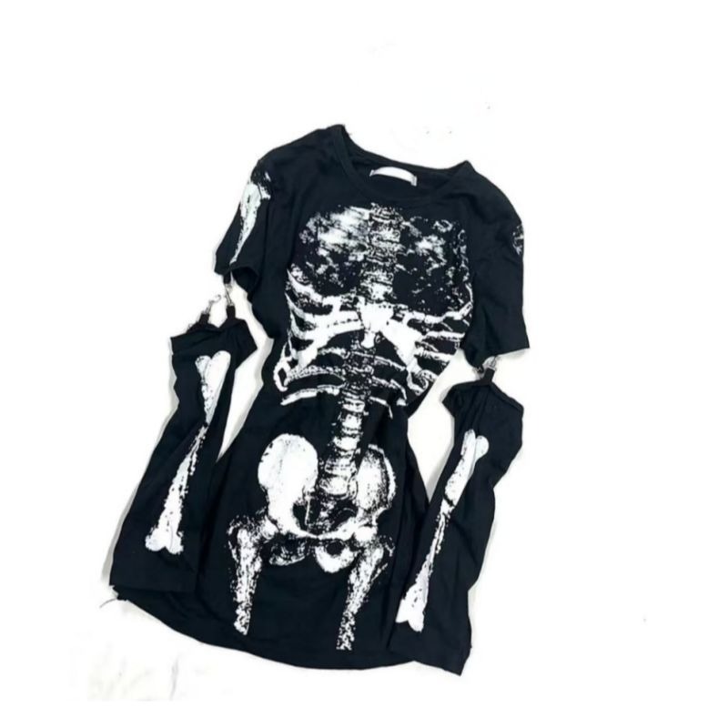 T-shirt graphique squelette go - Summer Goth Clothing avis et prix