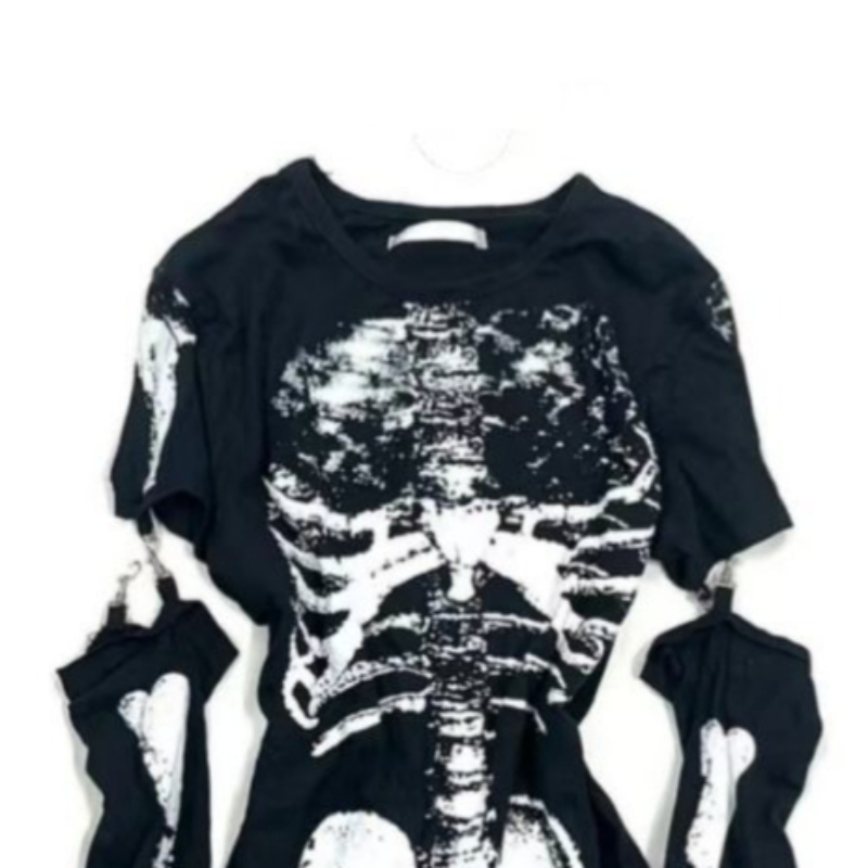 T-shirt graphique squelette go - Summer Goth Clothing avis et prix