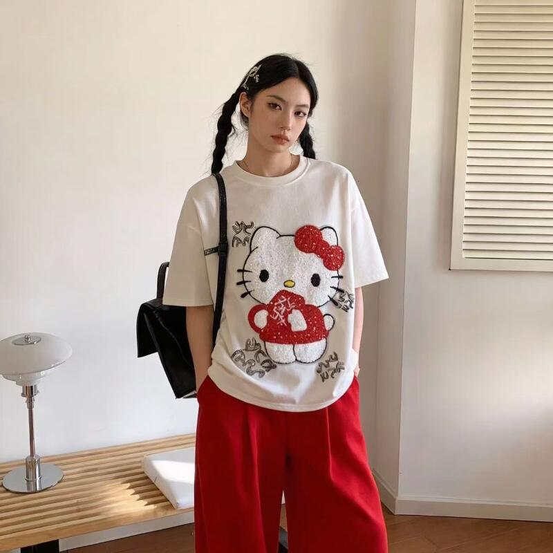 T-shirt brodé à sequins Hello  - Summer Clothing Essentials avis et prix