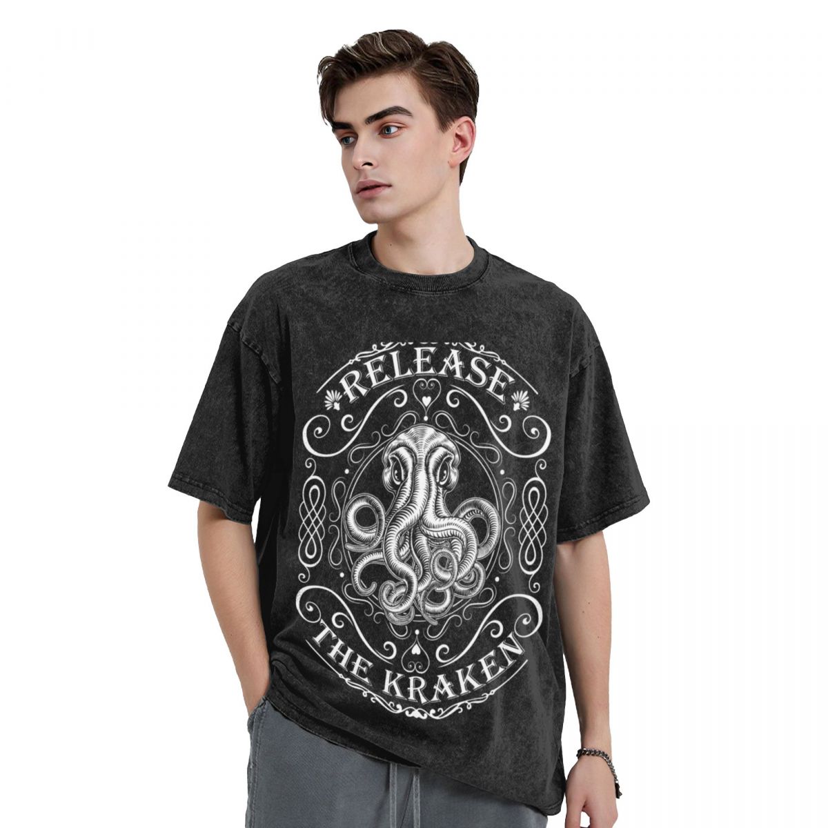 Release the Kraken T-shirt gra - Summer Clothing Release avis et prix