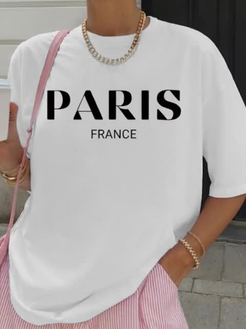 T-shirt décontracté à manches  - Summer Clothing In Paris avis et prix