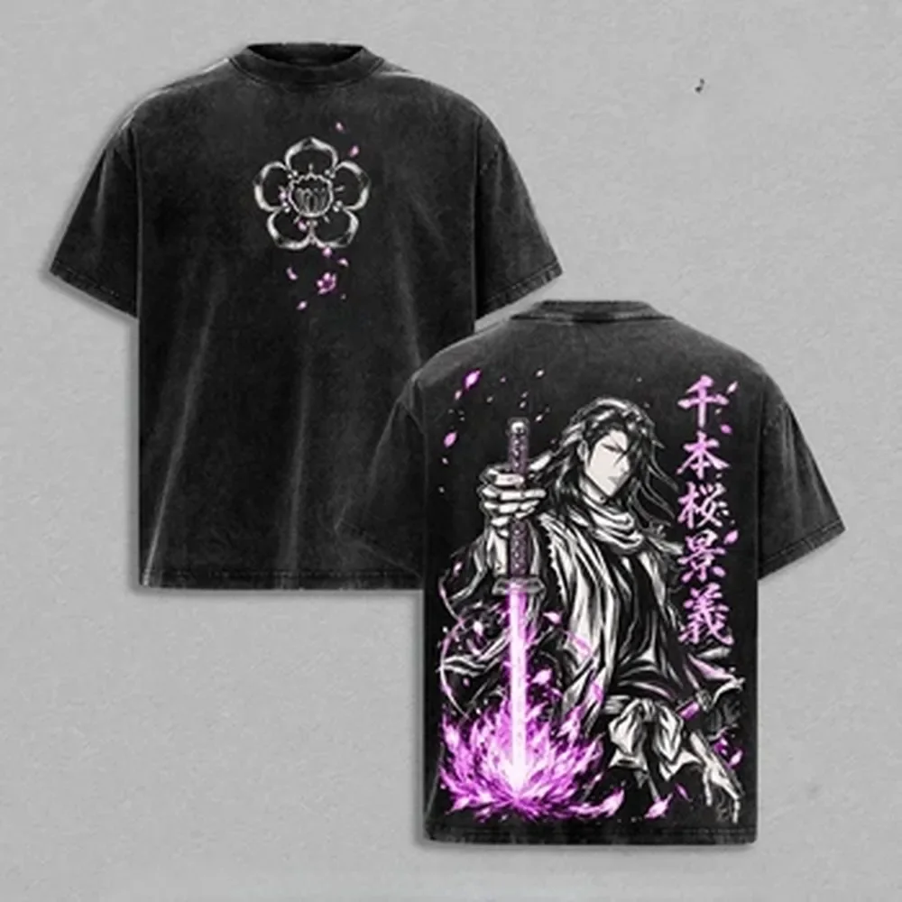 T-shirt Kuchiki Byakuya BLEACH - Vintage Summer Clothing Men avis et prix