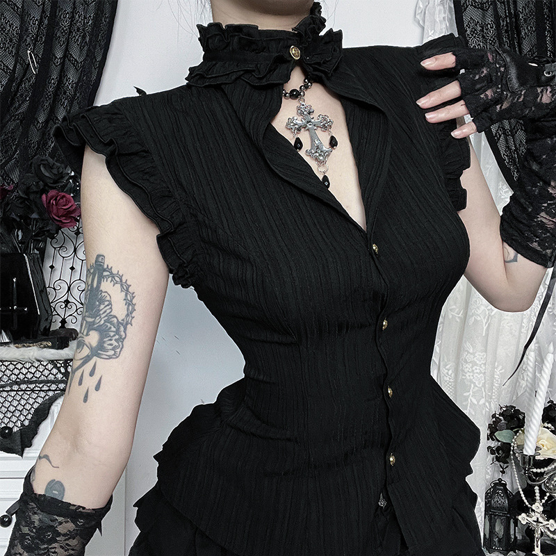Chemisier Gothique Sombre Styl - Summer Goth Clothing avis et prix