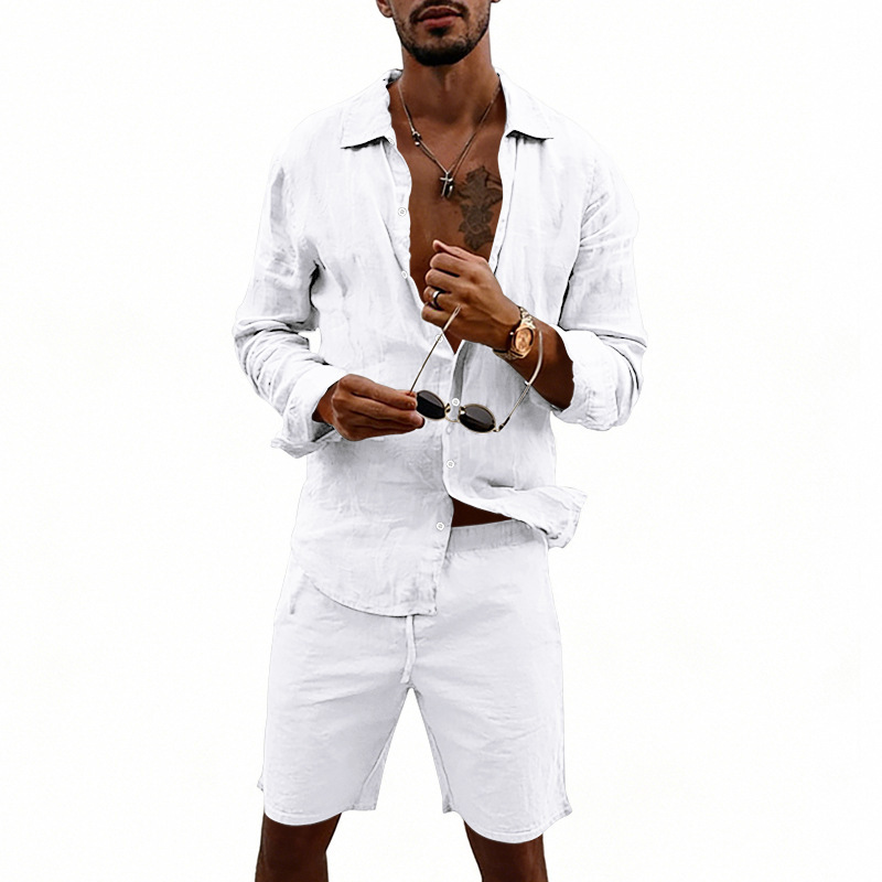 Ensemble chemise cardigan déco - Linen Shorts Men avis et prix