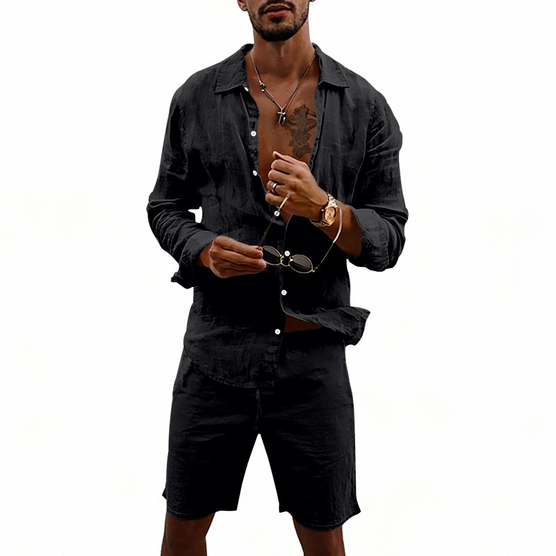 Ensemble chemise cardigan déco - Linen Shorts Men avis et prix