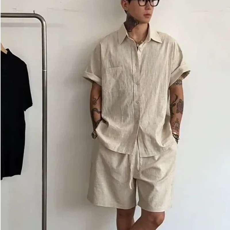 Ensemble 2 pièces en lin et co - Linen Shorts Men avis et prix