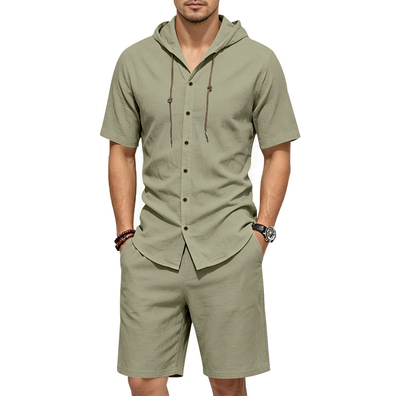Ensemble deux pièces en lin po - Linen Shorts Men avis et prix