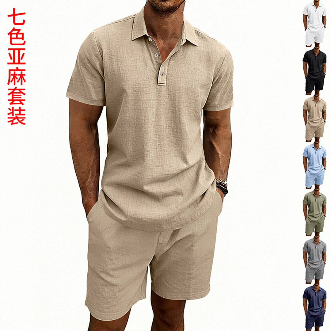 Ensemble short et t-shirt déco - Linen Shorts Men avis et prix