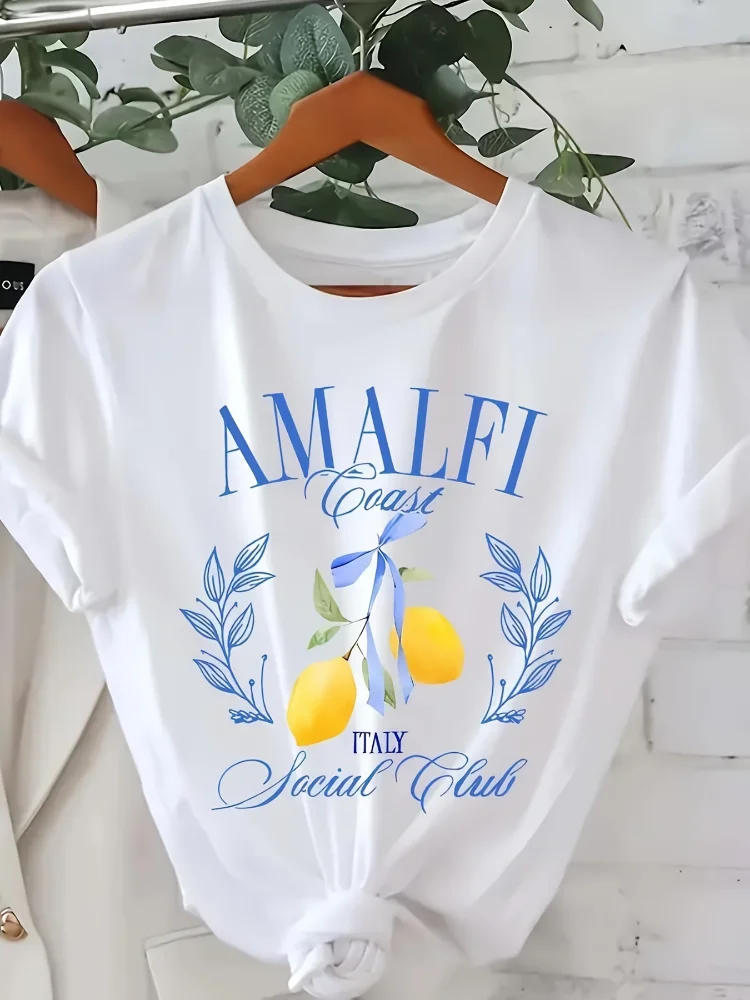 T-shirt à imprimé citron, manc - Summer Clothing Cartoon avis et prix