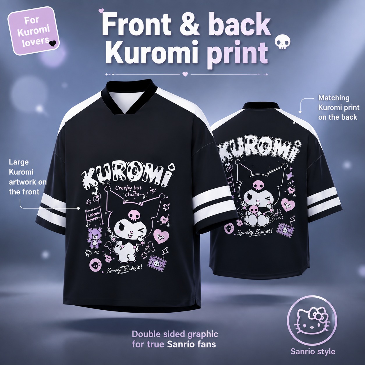 T-shirt décontracté noir et bl - Summer Goth Clothing avis et prix