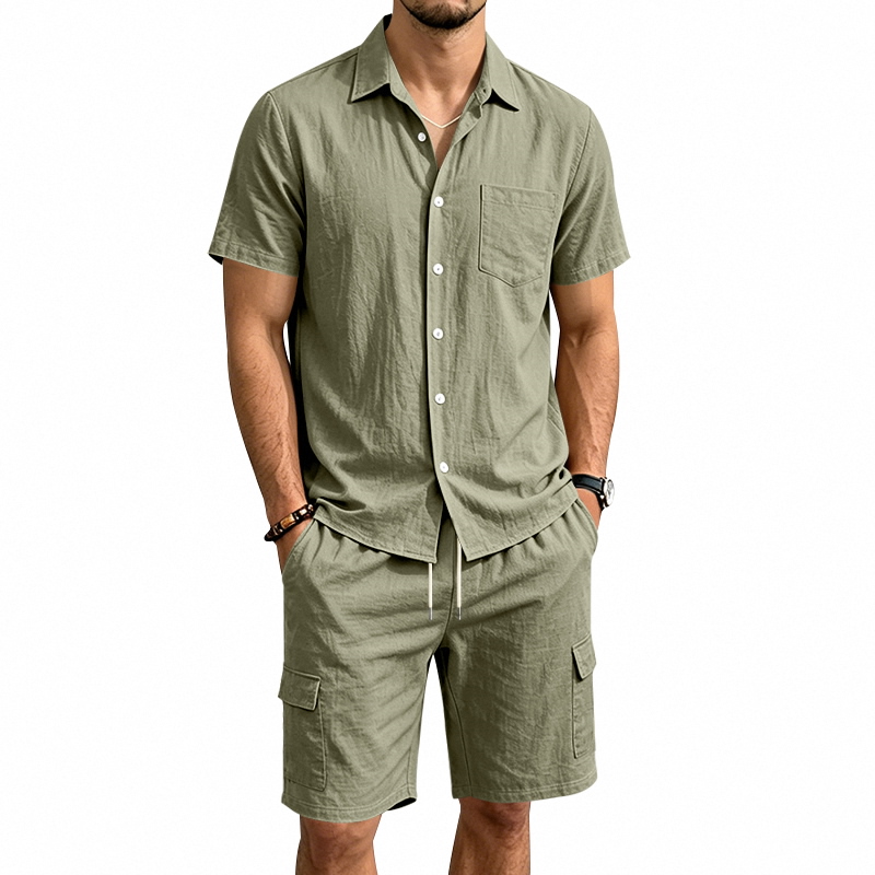 Ensemble deux pièces en lin am - Linen Shorts Men avis et prix