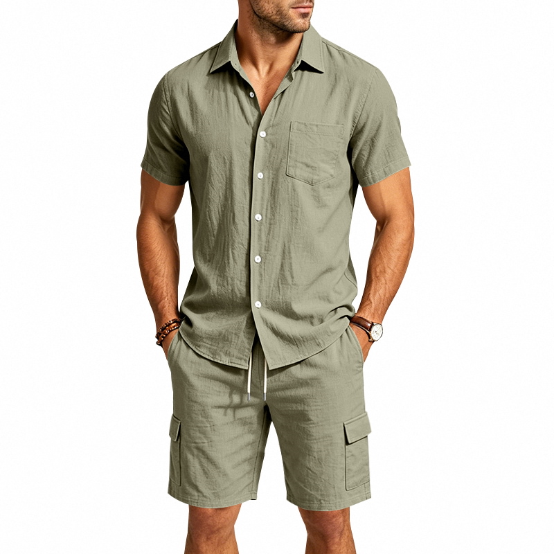 Ensemble deux pièces en lin am - Linen Shorts Men avis et prix