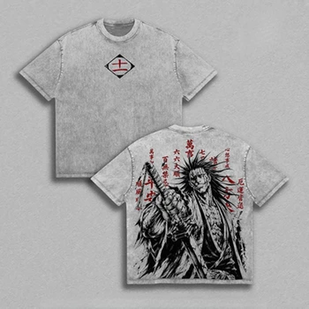 T-shirt Zaraki Kenpachi BLEACH - Vintage Summer Clothing Men avis et prix